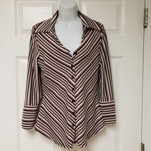 Aniety,Medium, stripes,burgundy, white